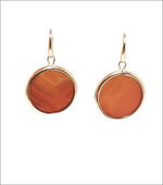 Orecchini a cerchio oro rosa con corniola arancione naturale Bracciale Oro Rosa Corniola e Onice 1AR