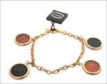 Bracciale Oro Rosa Corniola e Onice 1AR con catena oro e charms ambra e onice