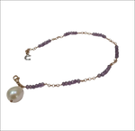 Bracciale Oro Rosé Comete BRP 148 con perla bianca e gemma viola