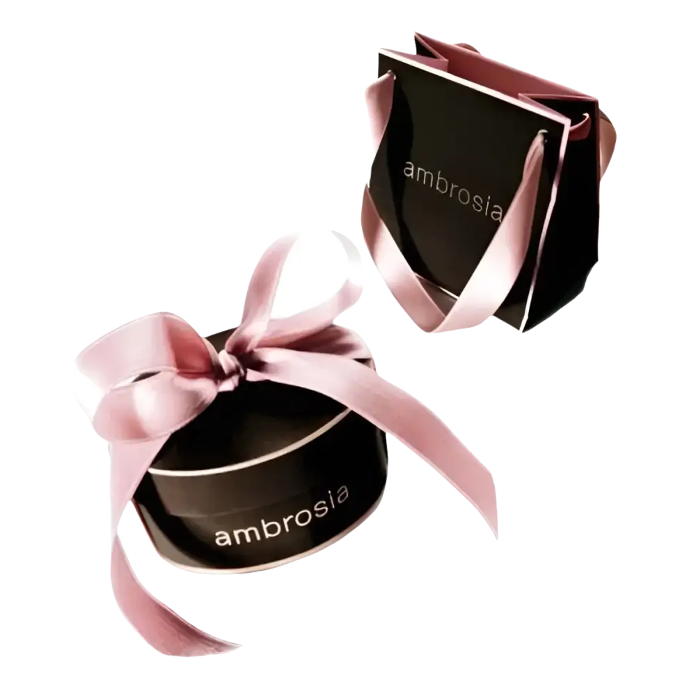 Scatole regalo nere con nastri rosa per Bracciale perle bianche chiusura oro ABP 002 AMBROSIA