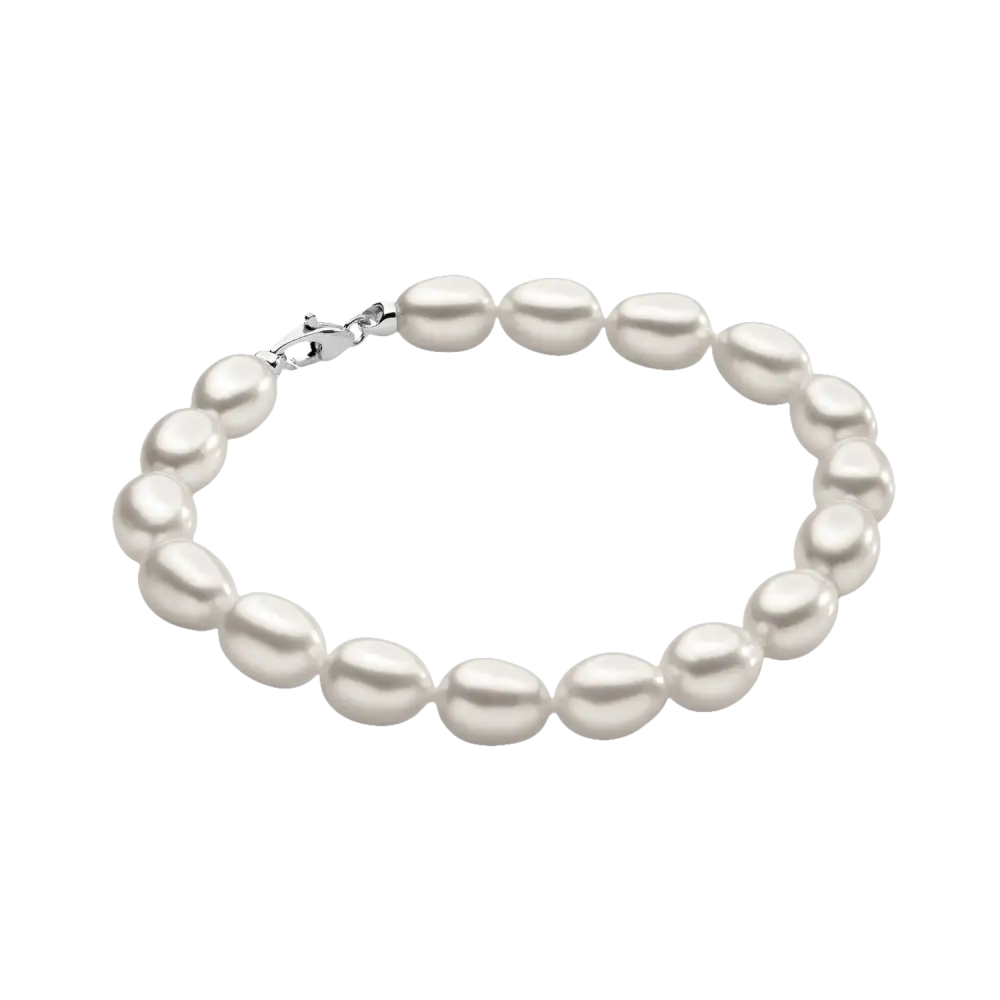 Bracciale perle bianche con chiusura in argento ABP 002 AMBROSIA
