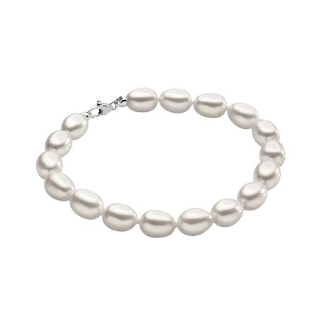 Bracciale perle bianche con chiusura in argento ABP 002 AMBROSIA