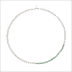 Bracciale Perle e Avventurina Verde Comete Gioielli: perle bianche graduate a verde