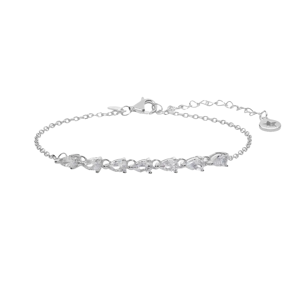 Bracciale Tennis Argento COMETE Goccie di Tennis BRA 232 con pietre a goccia e stella