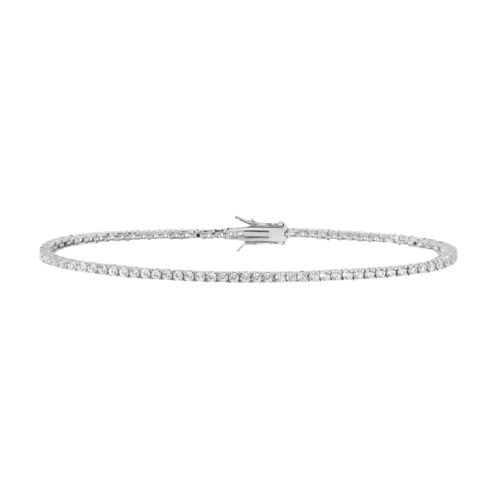 Bracciale Tennis Argento e Zirconi Comete con diamanti rotondi scintillanti