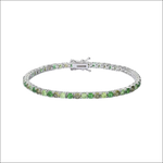 Bracciale tennis argento con smeraldi e peridoti verdi scintillanti