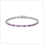 Bracciale tennis argento con zirconi fucsia rosa comete viola