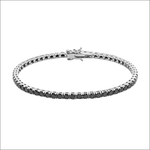 Bracciale tennis argento zirconi neri comete uomo, elegante e sicuro