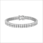 Bracciale tennis doppio argento zirconi comete scintillante