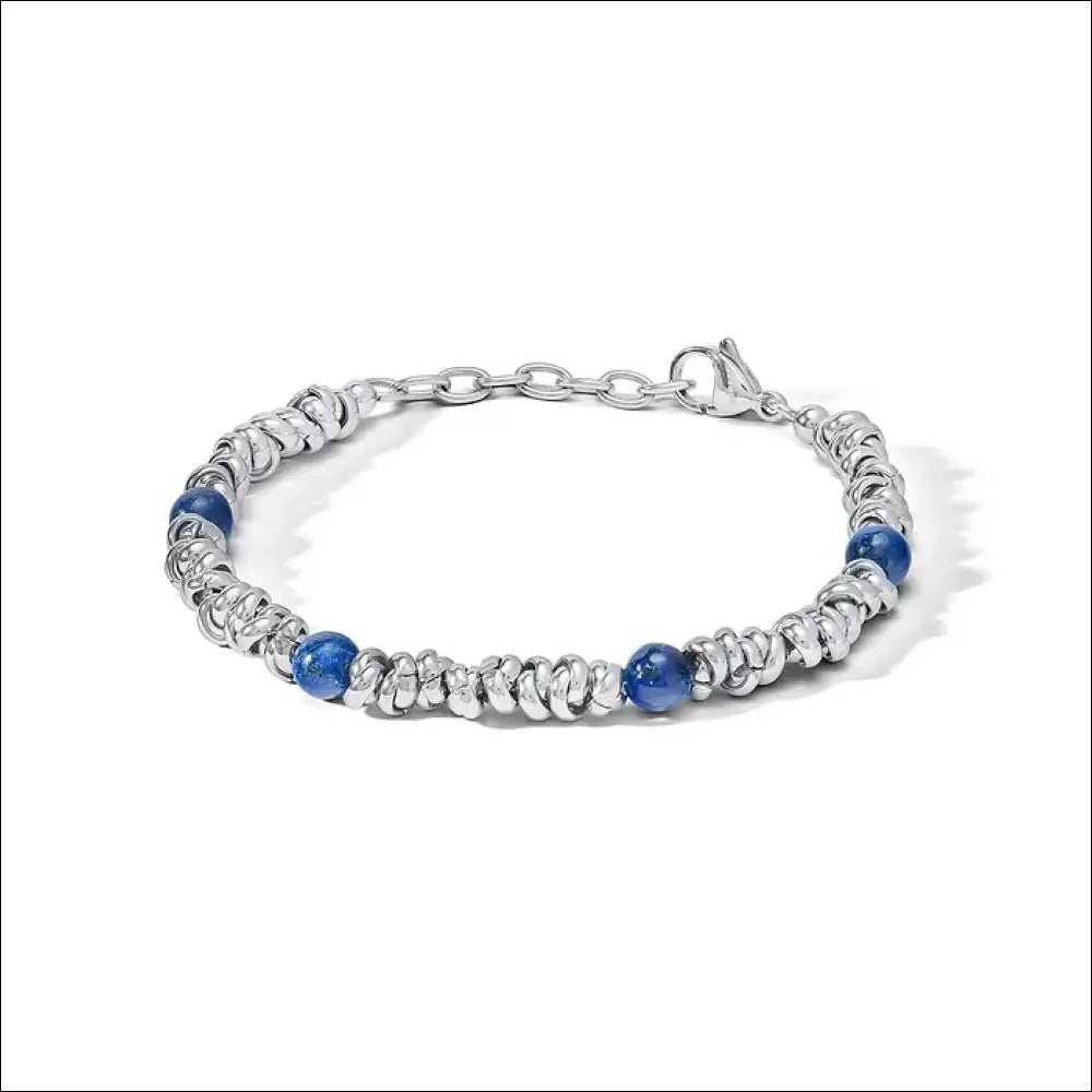 Bracciale Uomo acciaio e lapislazzuli blu COMETE|bonini-gioielli