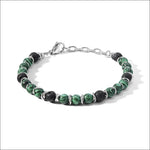 Bracciale Uomo acciaio, malachite e pietra lavica District UBR 1144 COMETE|bonini-gioielli