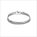 Bracciale uomo COMETE acciaio Chain UBR 1023 con catena doppia in tono argento