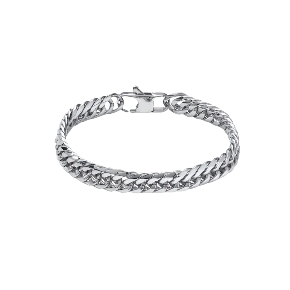 Bracciale uomo COMETE acciaio Chain UBR 1023 con catena doppia in tono argento
