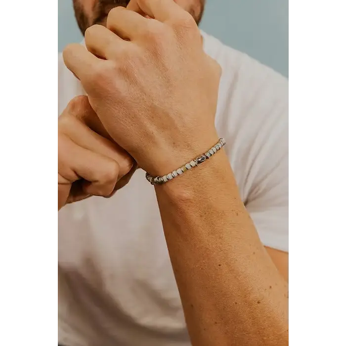 Bracciale uomo COMETE acciaio e Amazzonite UBR 1211 |bonini-gioielli