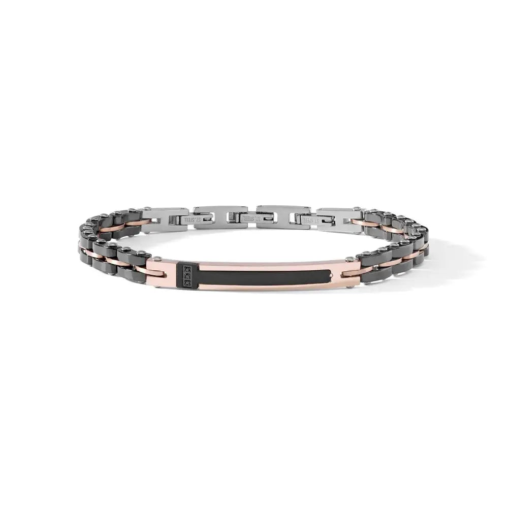 bracciale uomo comete acciaio e ceramica Tyres UBR 910|bonini-gioielli