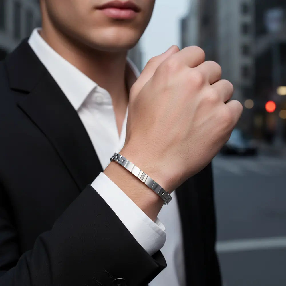 Bracciale Uomo COMETE Acciaio e Diamanti UBR 1275|bonini-gioielli