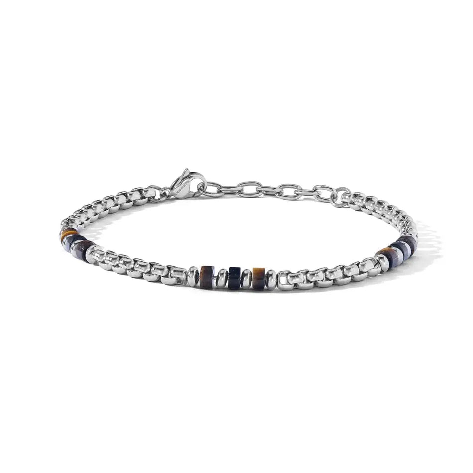 Bracciale Uomo COMETE Acciaio e Occhio di Tigre |bonini-gioielli