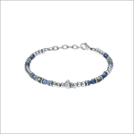 Bracciale uomo Comete acciaio sodalite District con pietre blu verdi