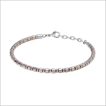 Bracciale Uomo Comete in acciaio e ematite rosé a sfere due toni