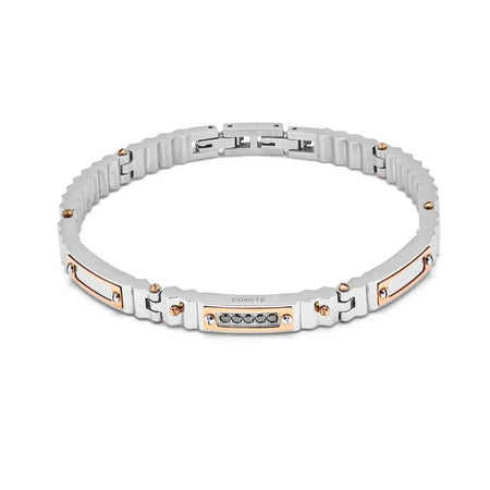 Bracciale Uomo COMETE Acciaio PVD e Diamanti neri UBR 1002 - bracciale