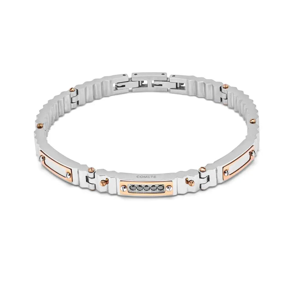 Bracciale Uomo COMETE Acciaio PVD e Diamanti neri UBR 1002 - bracciale