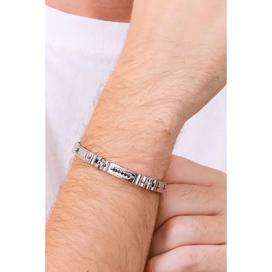 Bracciale Uomo COMETE Acciaio, PVD e Diamanti neri UBR 1002|bonini-gioielli