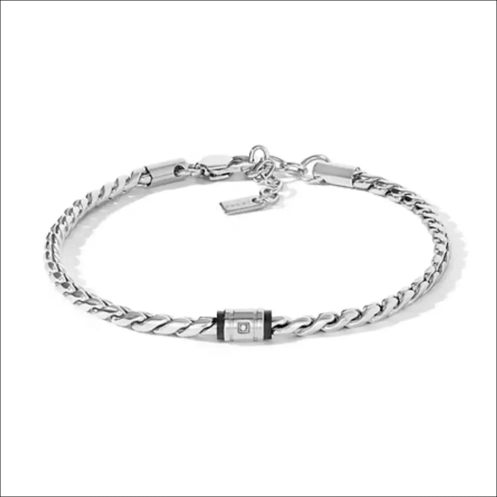 Bracciale Uomo Comete acciaio, PVD nero e diamante UBR 1320|bonini-gioielli