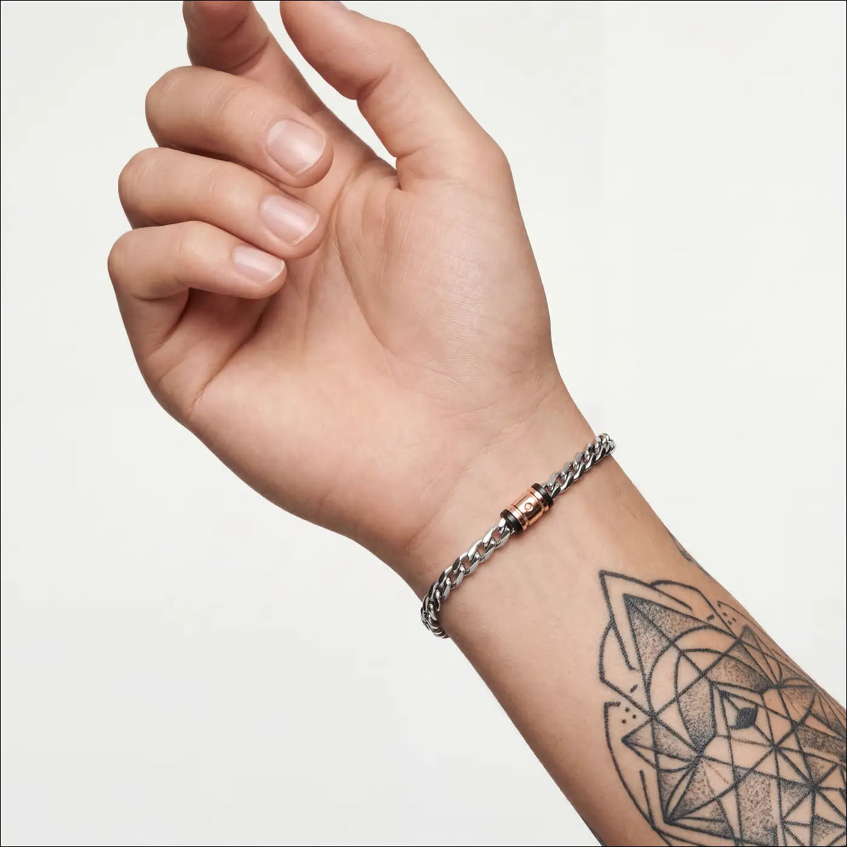 Bracciale Uomo Comete acciaio, PVD rosé e diamante UBR 1319|bonini-gioielli