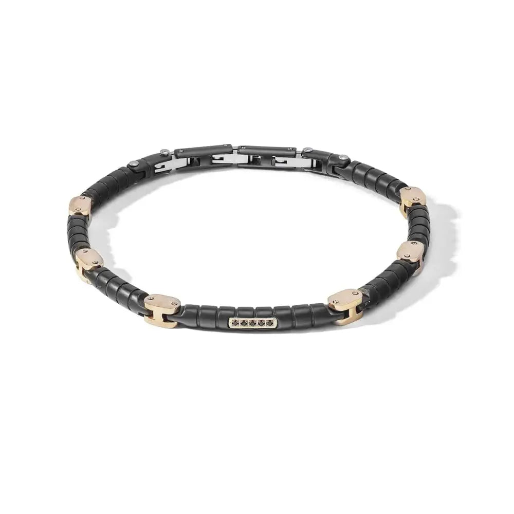 bracciale uomo comete diamanti neri, PVD Moduli UBR 1157 - Gioielleria Bonini