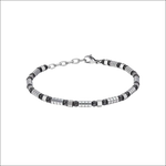 Bracciale Uomo COMETE District UBR 1107 argento e nero con chiusura metallica