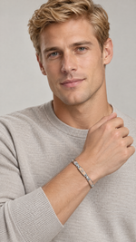 Bracciale Uomo COMETE Elegant acciaio, PVD rosé e diamanti UBR 1009|bonini-gioielli