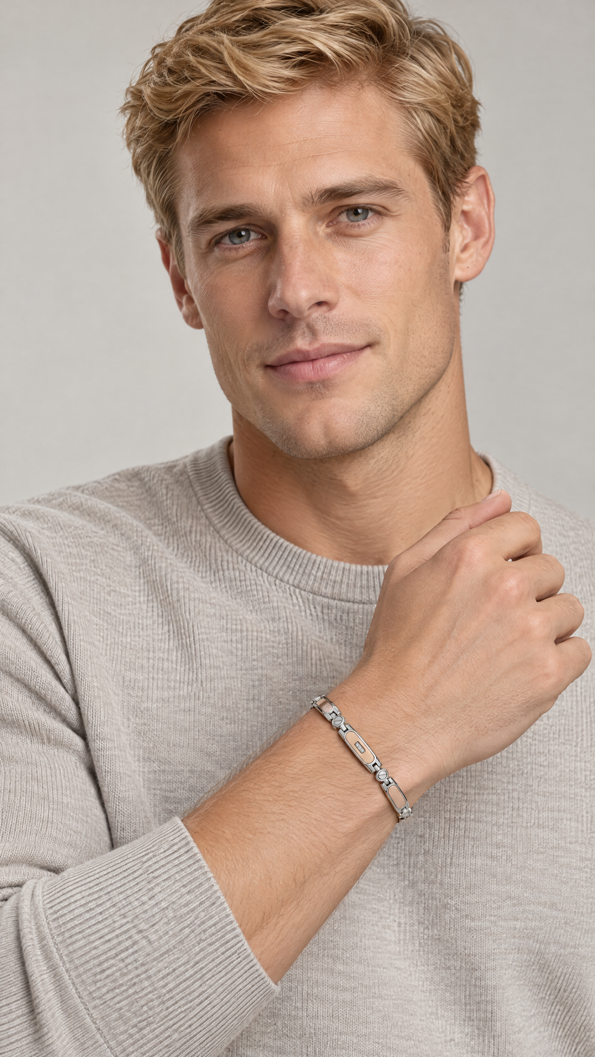 Bracciale Uomo COMETE Elegant acciaio, PVD rosé e diamanti UBR 1009|bonini-gioielli