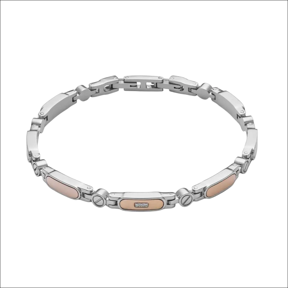 Bracciale Uomo COMETE Elegant acciaio, PVD rosé e diamanti UBR 1009|bonini-gioielli