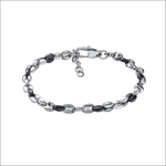 Bracciale Uomo Comete Gioielli catena acciaio nero due toni argento nero ovale lucido