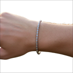 Bracciale Uomo Comete Mineral in acciaio ed ematite, argento su polso