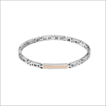 Bracciale Uomo Comete Oro Rosé UBR 1110 due toni argento e oro rosa