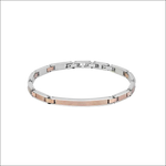 Bracciale Uomo Comete Texture Acciaio Rosé due toni acciaio rosé elegante