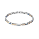 Bracciale uomo COMETE Tyres in acciaio rosé e ceramica blu con pietre rettangolari