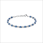 Bracciale Uomo Comete UBR 1100 District blu argento con chiusura catena