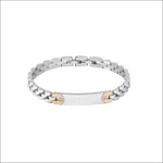 Bracciale uomo Comete Zip due toni argento e rosé con zirconi sul clasp