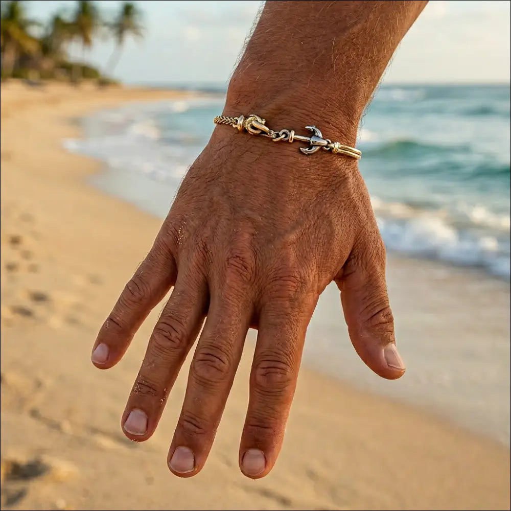 Bracciale Uomo Oro Giallo con Ancora UNOAERRE|bonini-gioielli