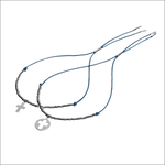 Due collane blu con pendenti a croce in argento per coppia Bracciali WeShare