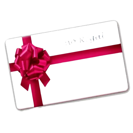 Gift card Buono Regalo da 50 € o da 100 € con nastro rosa decorativo