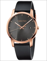 Orologio da uomo Calvin Klein City con cassa in oro rosa e nero e datario