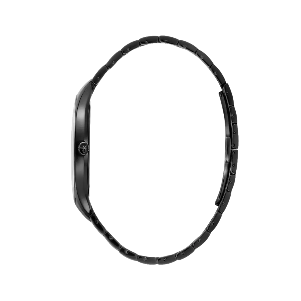 Orologio da uomo Calvin Klein Classic Too con cassa sottile e bracciale a maglie in metallo nero