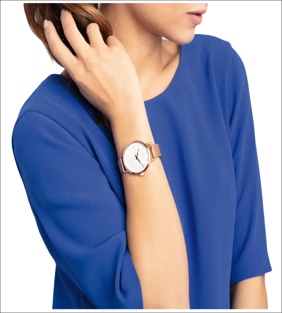 Orologio donna CALVIN KLEIN Even con cinturino rosa oro e quadrante bianco minimalista
