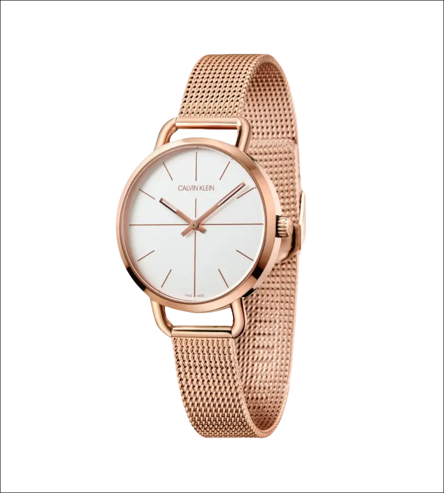 Orologio Donna CALVIN KLEIN Even con cinturino mesh rosa e quadrante bianco minimalista