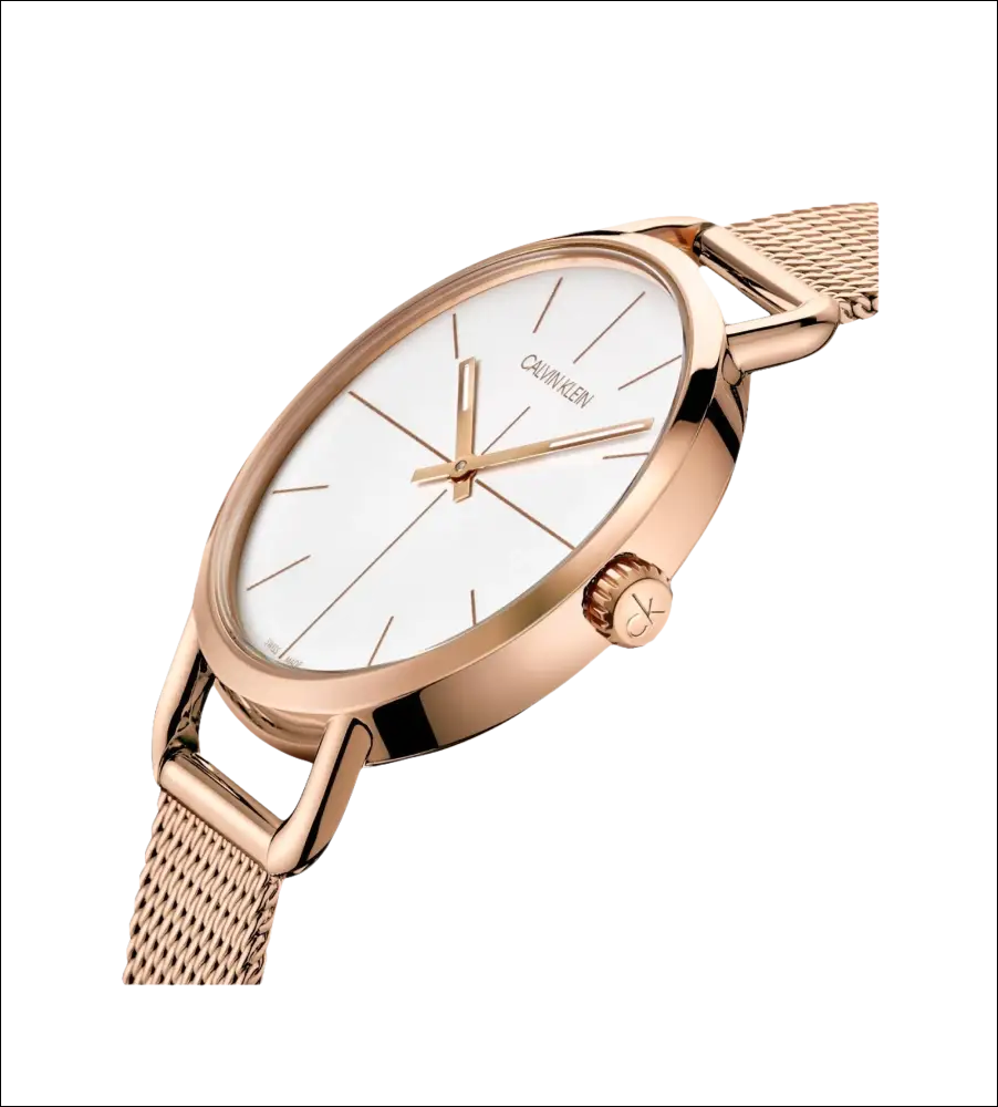 Orologio da donna CALVIN KLEIN Even con quadrante bianco e cinturino in mesh rosa oro