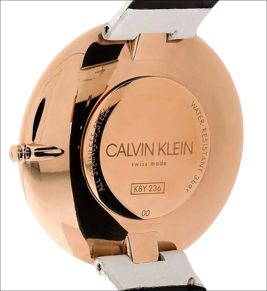 Orologio donna CALVIN KLEIN Full Moon con cassa in oro rosa e cinturino in pelle bianca