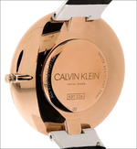 Orologio donna CALVIN KLEIN Full Moon con cassa in oro rosa e cinturino in pelle bianca
